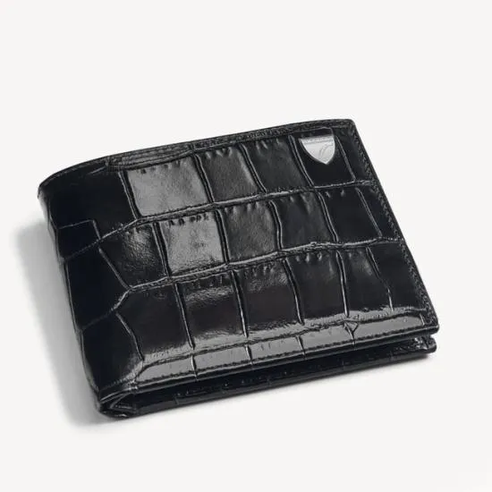 8 Card Billfold Wallet Deep Shine Black Croc Men Aspinal Of London Billfold Wallets 8 Card Billfold Wallet Deep Shine Black Croc Men Aspinal Of London Billfold Wallets