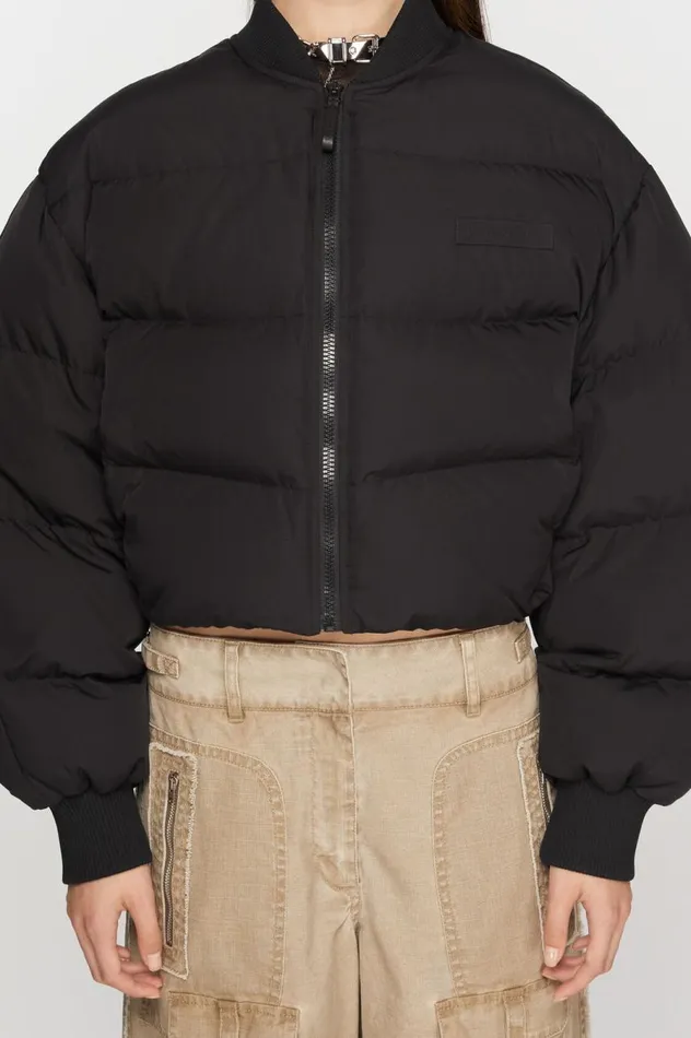Acne Studios Bomber Puffer Jacket Washed Black Women Outerwear