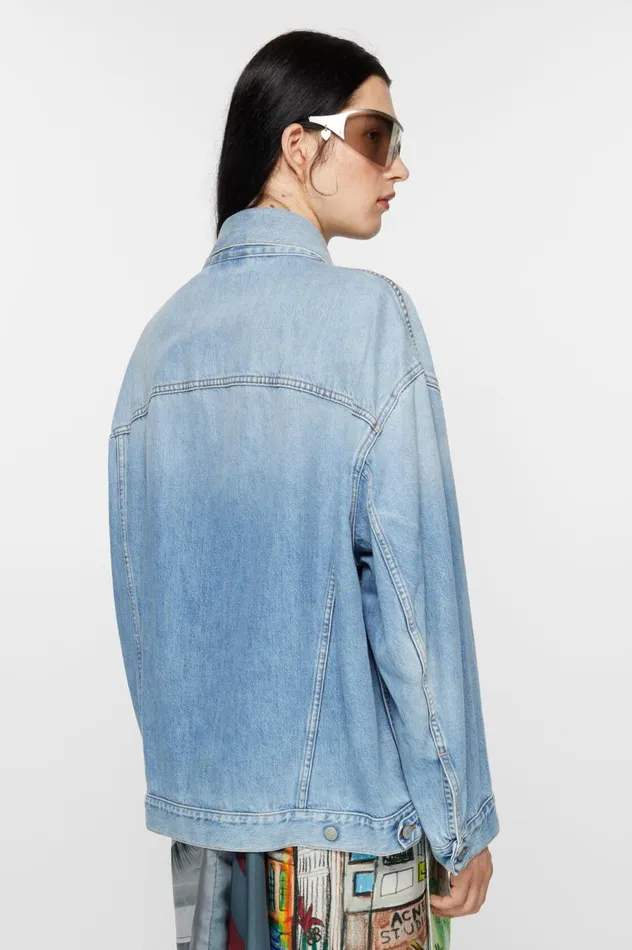 Acne Studios Denim Jacket 8211 Oversized Unisex Fit Light Blue Women Outerwear