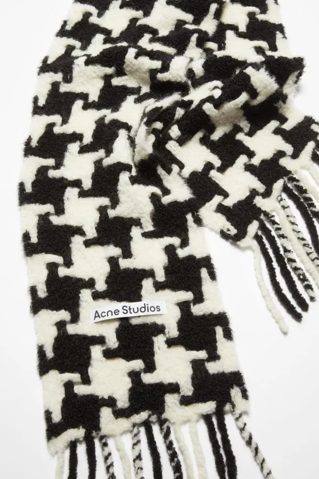 Acne Studios Houndstooth Scarf Whiteblack Women Scarves