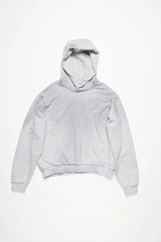 Acne Studios Logo Hooded Sweater Pale Grey Melange Women Sweatshirts