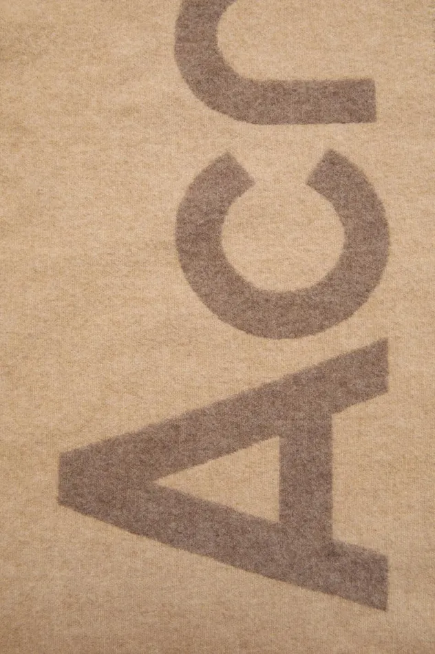 Acne Studios Logo Jacquard Scarf 8211 Narrow Camel Brown Men Scarves