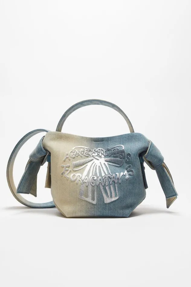 Acne Studios Musubi Mini Shoulder Bag Dusty Blue Women Bags