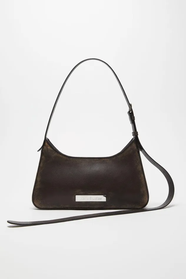 Acne Studios Platt Mini Shoulder Bag Dark Brownbeige Men Bags