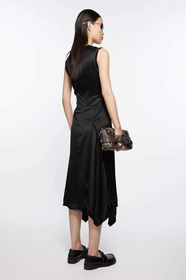 Acne Studios Satin Sleeveless Dress Black Women Dresses