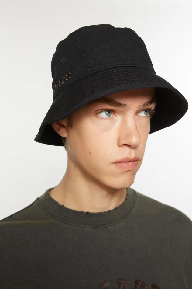 Acne Studios Twill Bucket Hat Black Men Hats