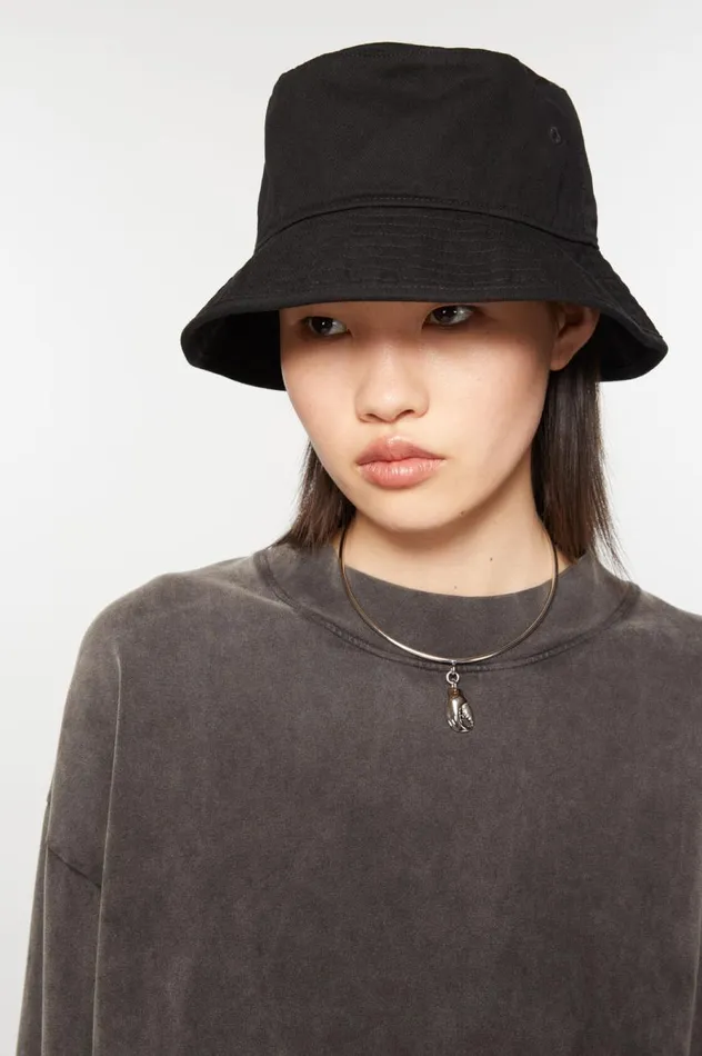 Acne Studios Twill Bucket Hat Black Men Hats