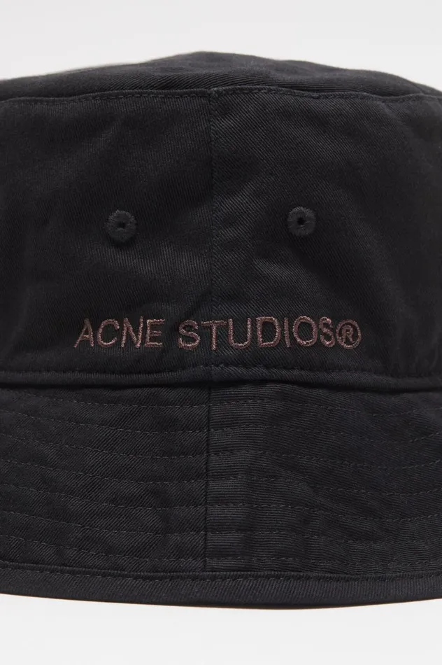 Acne Studios Twill Bucket Hat Black Men Hats