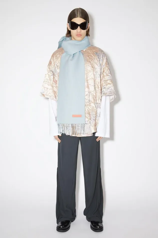 Acne Studios Wool Scarf Pink Label 8211 Narrow Powder Blue Men Scarves
