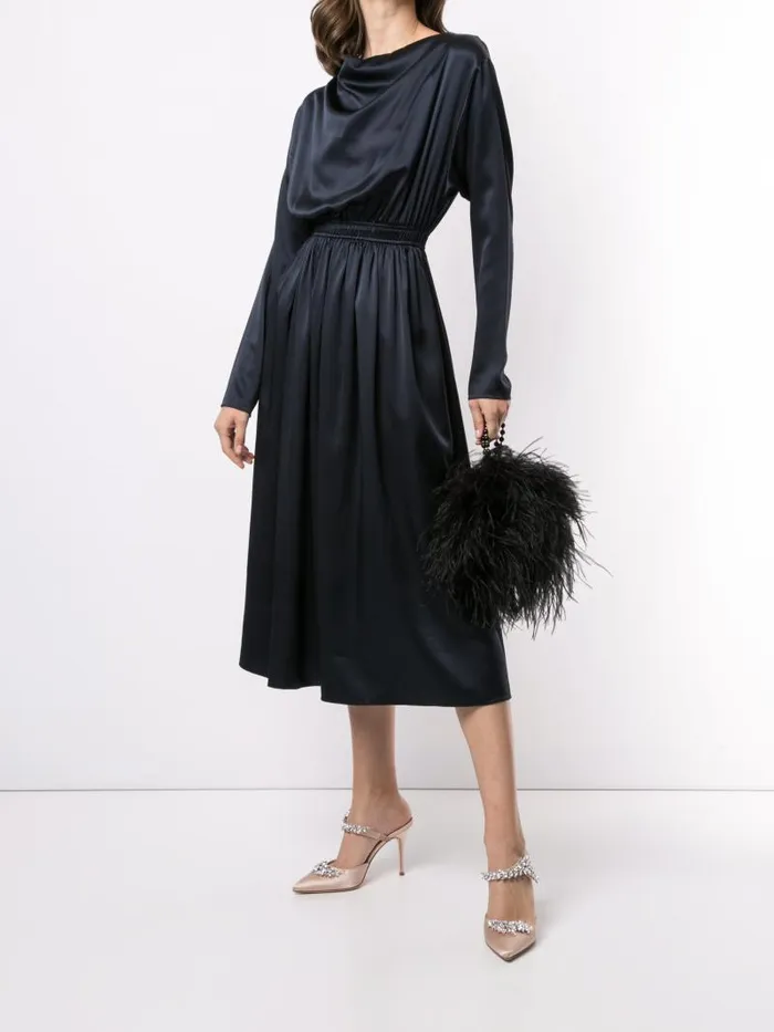 Adam Lippes Dresses and Jumpsuits Cowl Neck Dress In Silk Charmeuse Navy 8211 Women Adam Lippes Dresses and Jumpsuits Cowl Neck Dress In Silk Charmeuse Navy 8211 Women