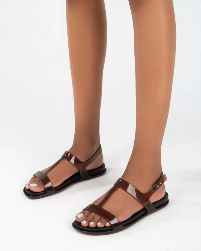 Adore Clear Brownblack Women Melissa Sandals