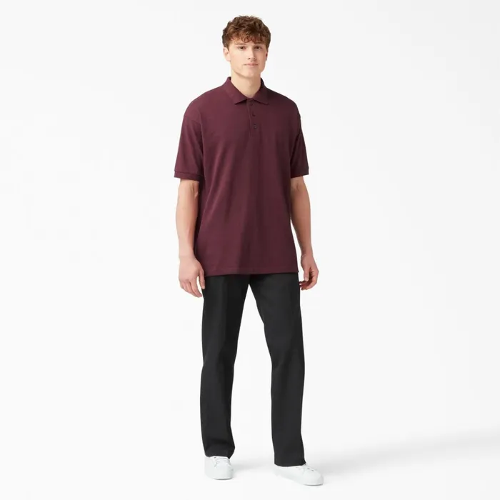 Adult Size Piqu Short Sleeve Polo Burgundy Burgundy by Kids Dickies Shirts Adult Size Piqu Short Sleeve Polo Burgundy Burgundy by Kids Dickies Shirts