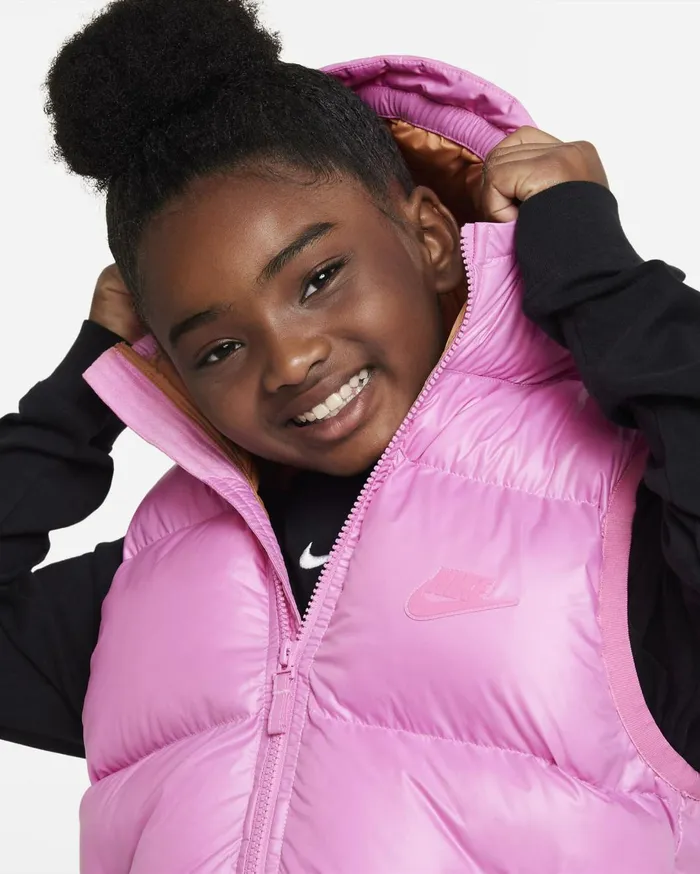 All Clothing Kids Nike Sportswear Heavyweight Synthetic Fill EasyOn Playful Pinkamber Brownpinksicle