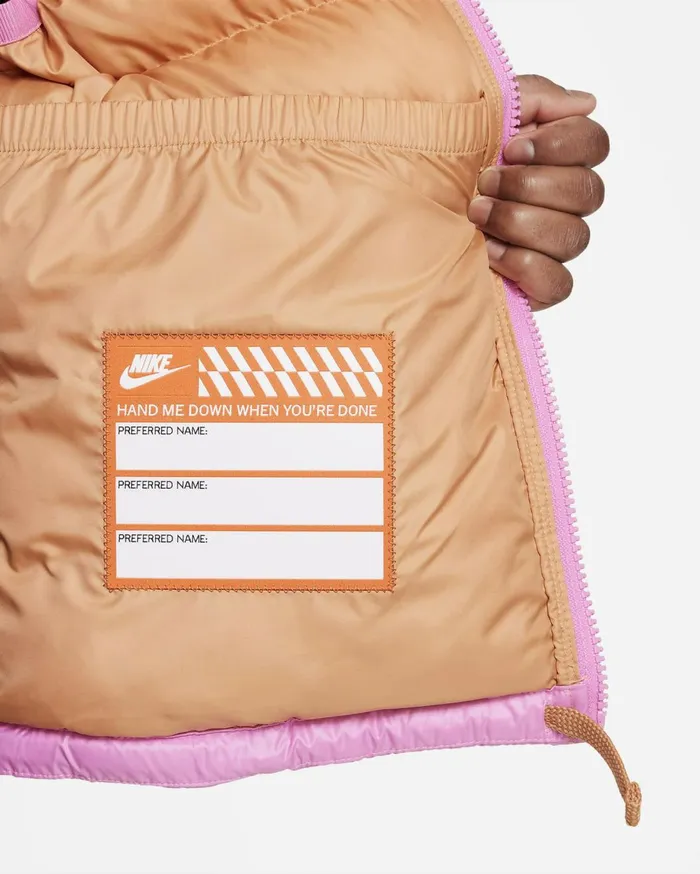 All Clothing Kids Nike Sportswear Heavyweight Synthetic Fill EasyOn Playful Pinkamber Brownpinksicle