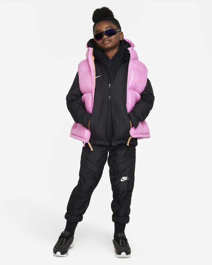 All Clothing Kids Nike Sportswear Heavyweight Synthetic Fill EasyOn Playful Pinkamber Brownpinksicle