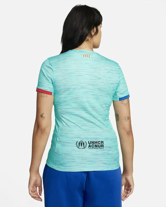 All Clothing Women Nike FC Barcelona 202324 Stadium Third Light Aquaroyal Blueuniversity Redblack
