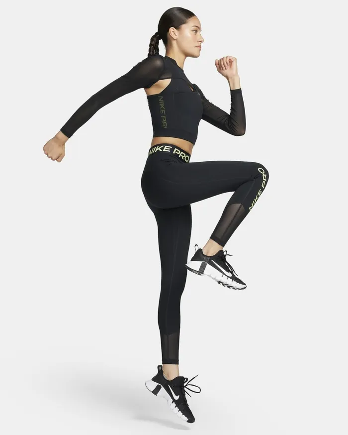 All Clothing Women Nike Pro Blackblacklight Lemon Twist