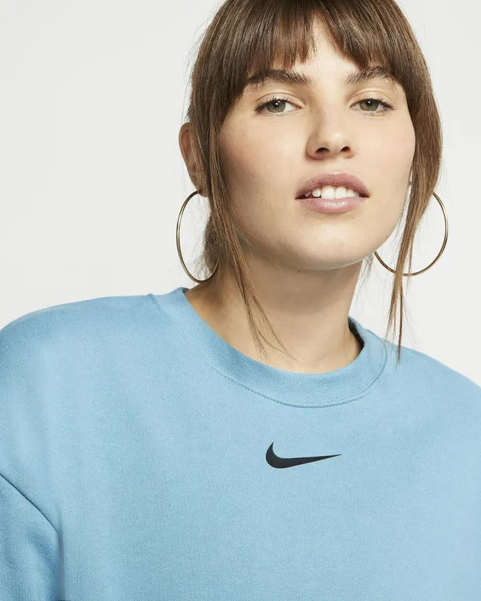 All Clothing Women Nike Sportswear Swoosh Ceruleanblack