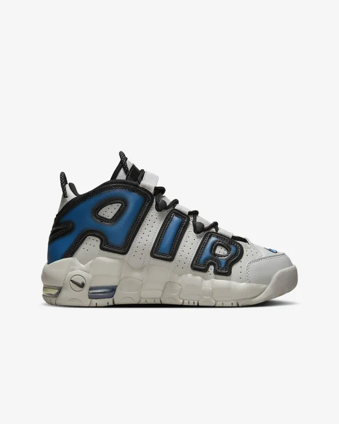 All Shoes Kids Nike Air More Uptempo Light Iron Oreiron Greyblackindustrial Blue
