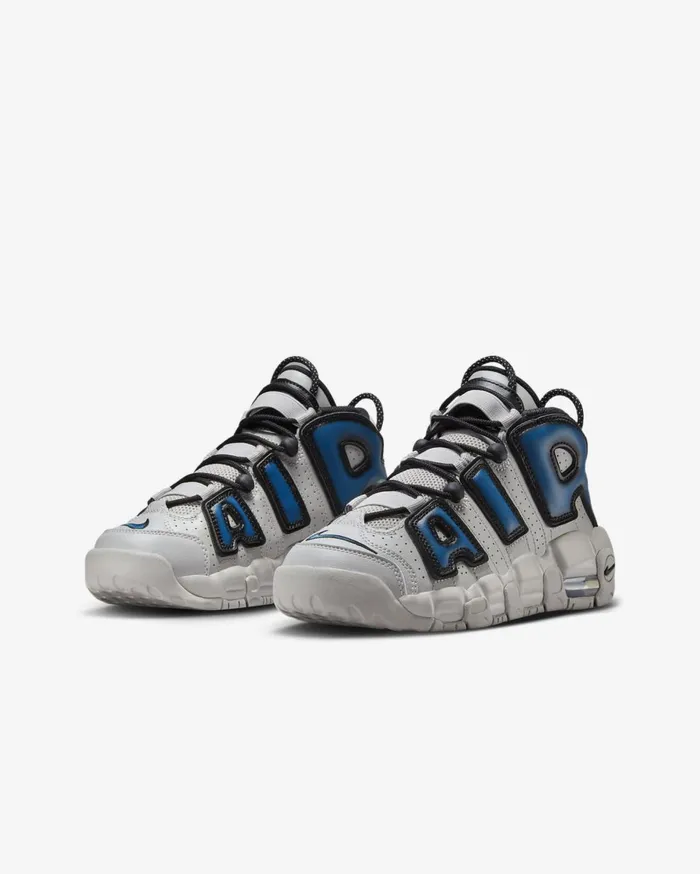 All Shoes Kids Nike Air More Uptempo Light Iron Oreiron Greyblackindustrial Blue