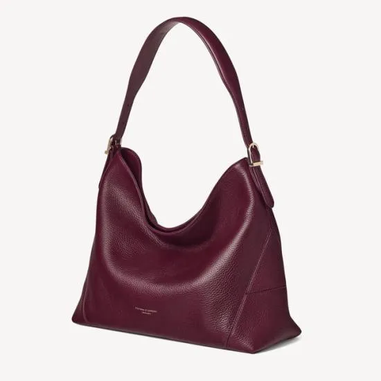 Aspinal Hobo Bag Burgundy Pebble Women Aspinal Of London Tote