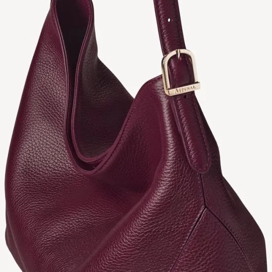 Aspinal Hobo Bag Burgundy Pebble Women Aspinal Of London Tote
