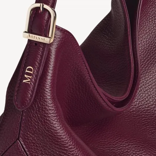 Aspinal Hobo Bag Burgundy Pebble Women Aspinal Of London Tote