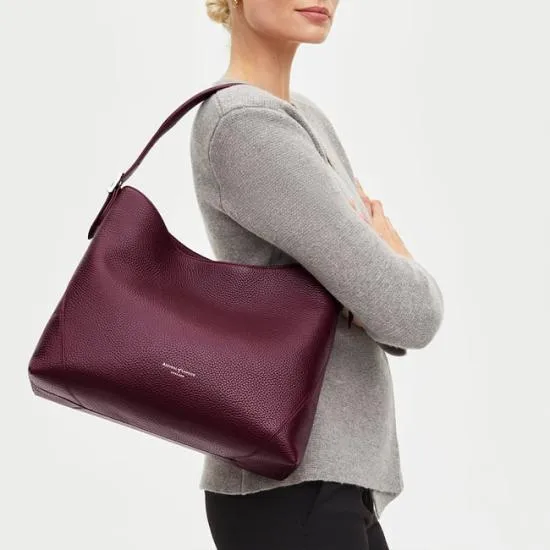 Aspinal Hobo Bag Burgundy Pebble Women Aspinal Of London Tote