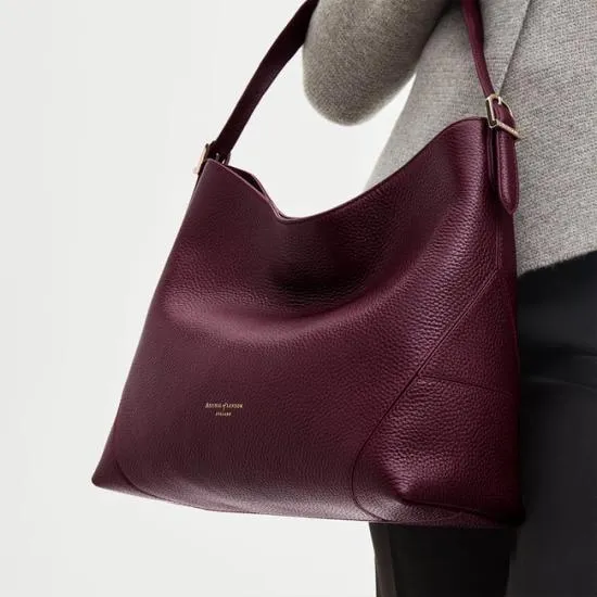 Aspinal Hobo Bag Burgundy Pebble Women Aspinal Of London Tote
