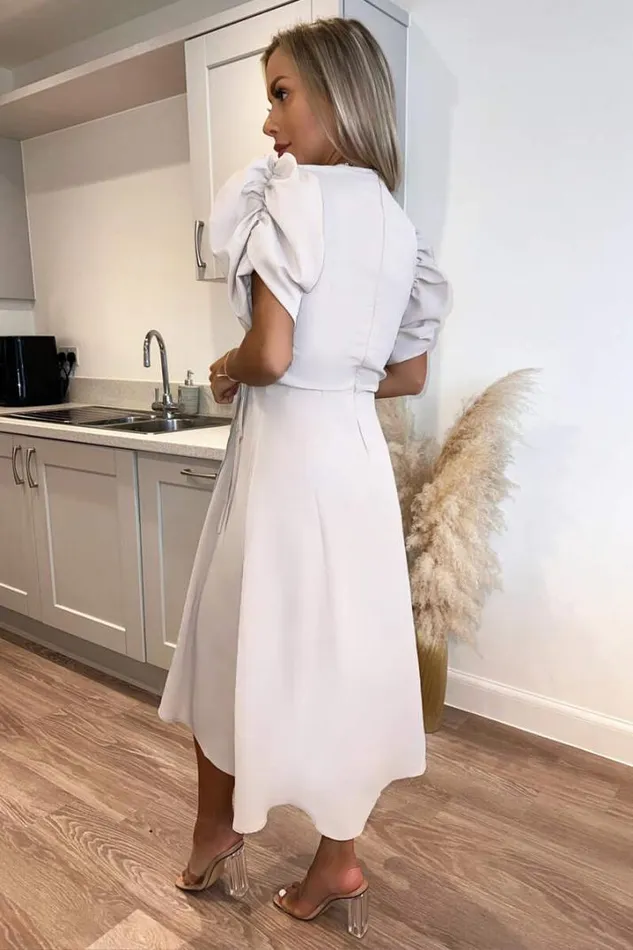 AX Paris Dresses Stone Wrap Over Tie Midi Dress