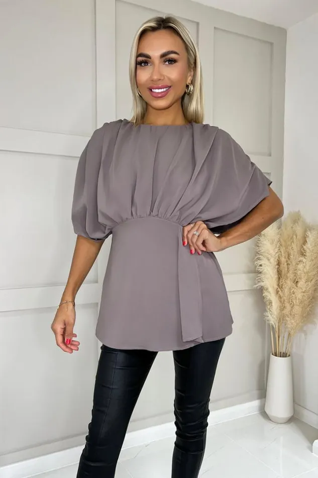 AX Paris Tops Mushroom Batwing Sleeve Top