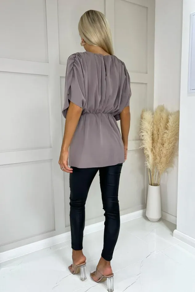 AX Paris Tops Mushroom Batwing Sleeve Top