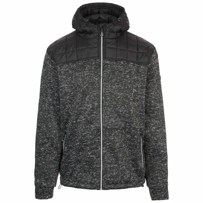 Axleydon Fleece Hoodie Black Marl Men Trespass Fleeces