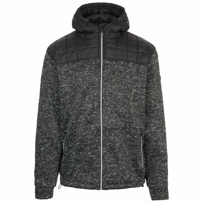 Axleydon Fleece Hoodie Black Marl Men Trespass Fleeces
