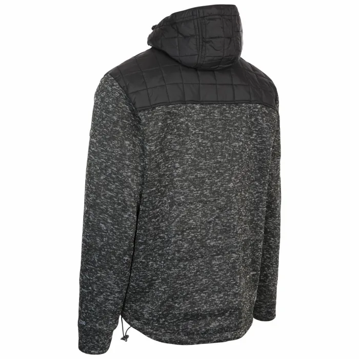 Axleydon Fleece Hoodie Black Marl Men Trespass Fleeces