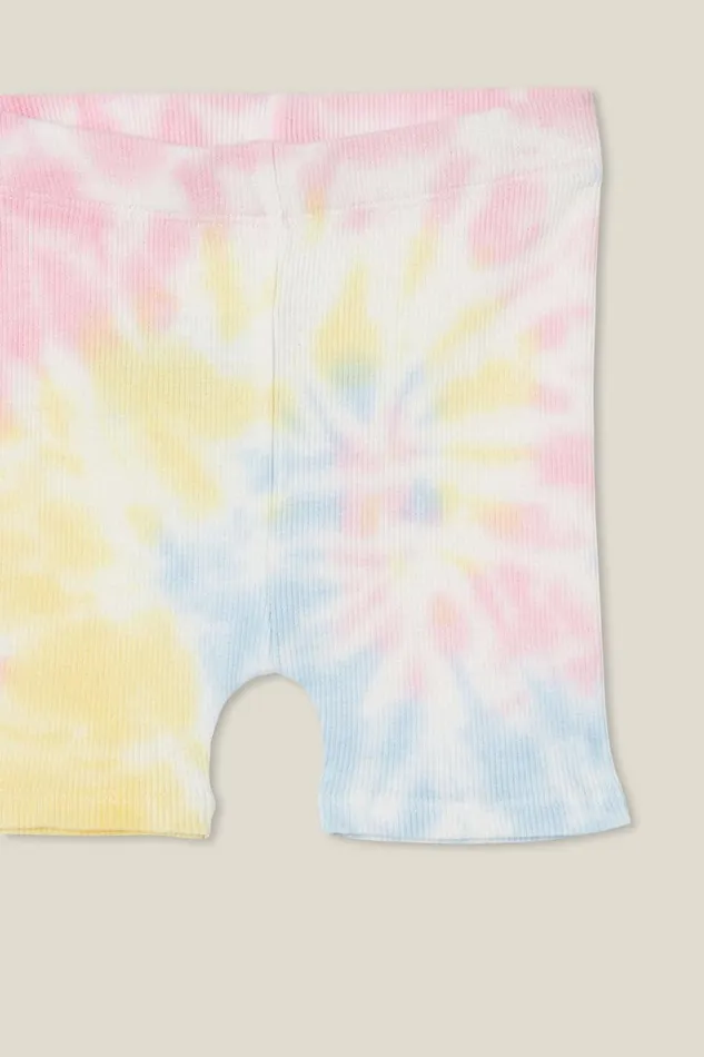 Baby Bottoms Cotton On Rain Rib Bike Shorties Rainbow Tie Dye