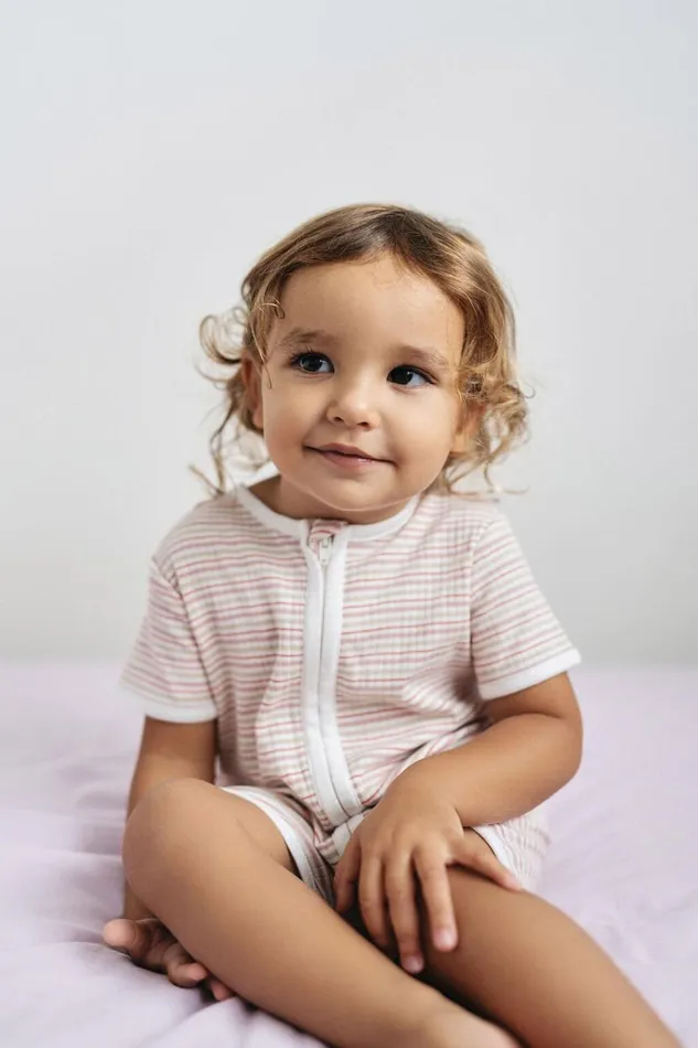 Baby Rompers and Bubbysuits Cotton On The Billie Short Sleeve Zip Romper Vanillacali Pink Stripe
