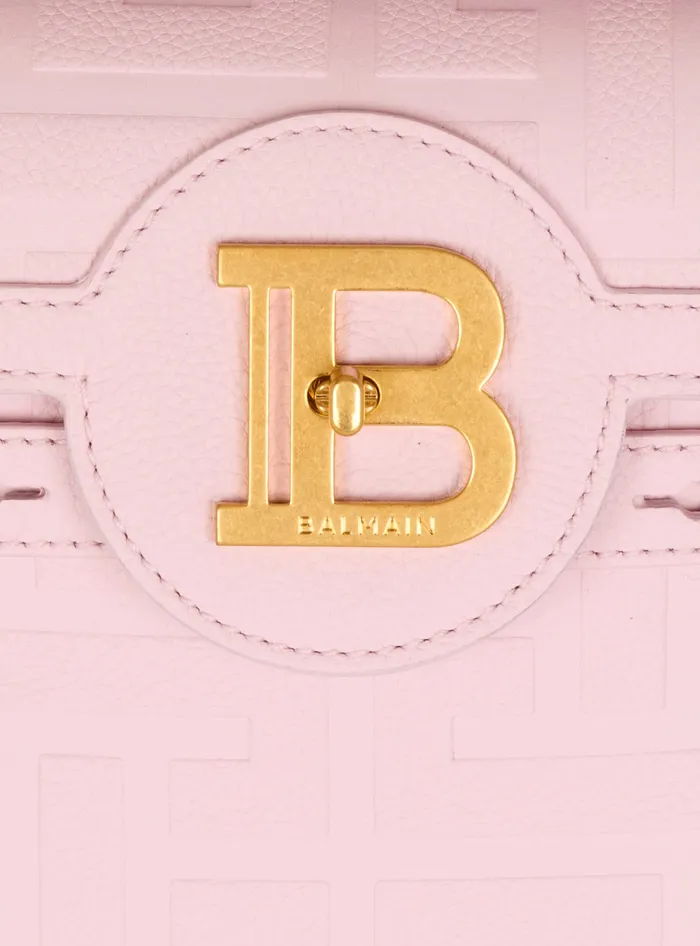 Balmain Handbags Women BBuzz 23 Bag In Grained PB Labyrinth Leather Pink