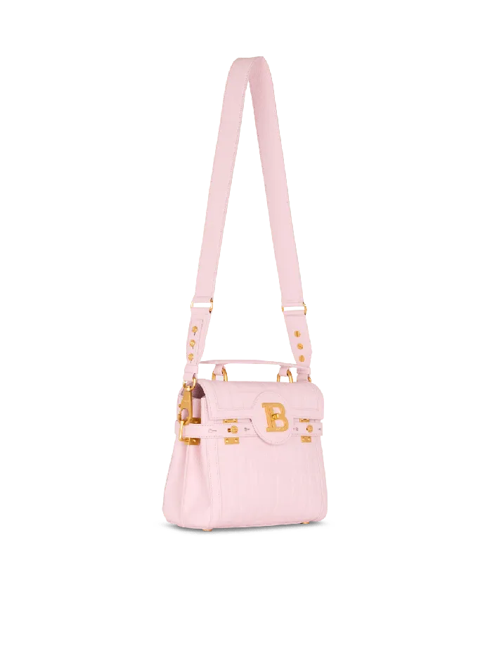 Balmain Handbags Women BBuzz 23 Bag In Grained PB Labyrinth Leather Pink