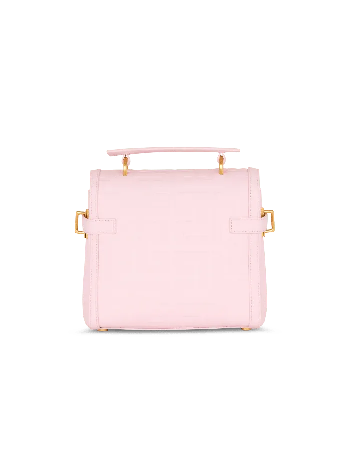 Balmain Handbags Women BBuzz 23 Bag In Grained PB Labyrinth Leather Pink