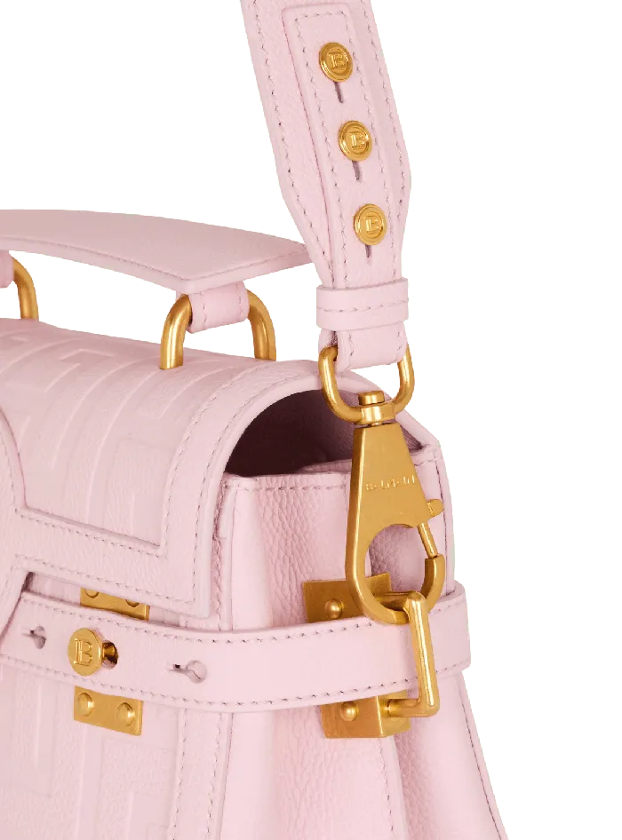 Balmain Handbags Women BBuzz 23 Bag In Grained PB Labyrinth Leather Pink