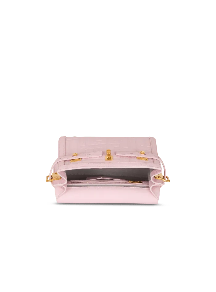Balmain Handbags Women BBuzz 23 Bag In Grained PB Labyrinth Leather Pink