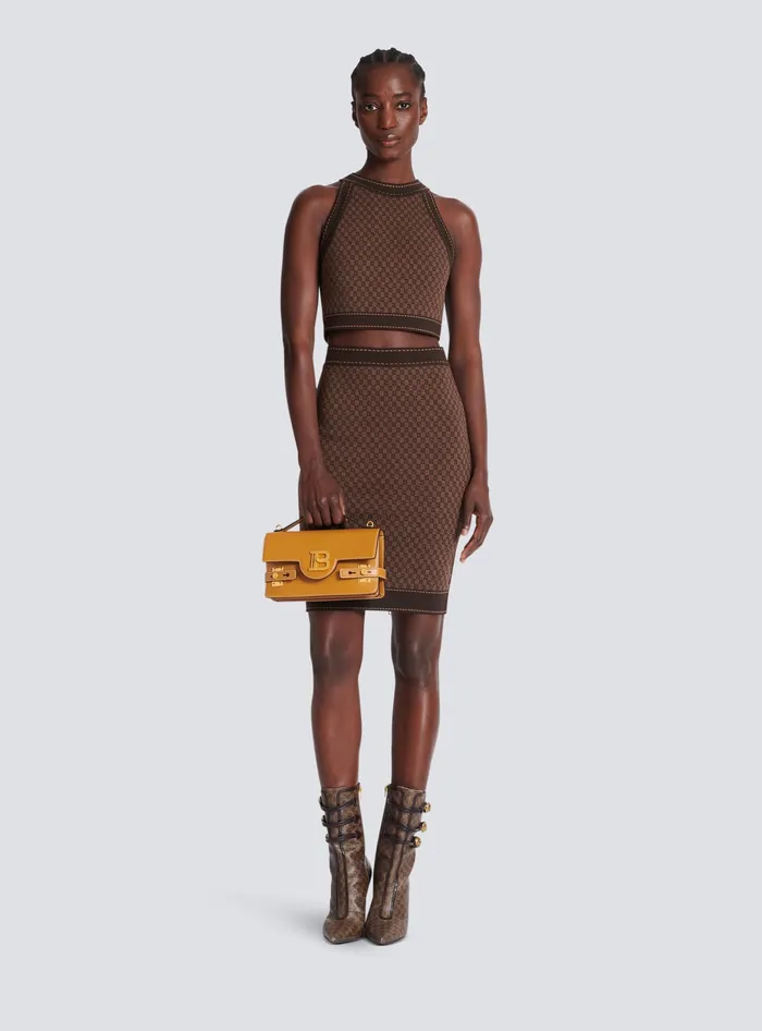 Balmain Handbags Women Smooth Leather BBuzz Shoulder 24 Bag Brown