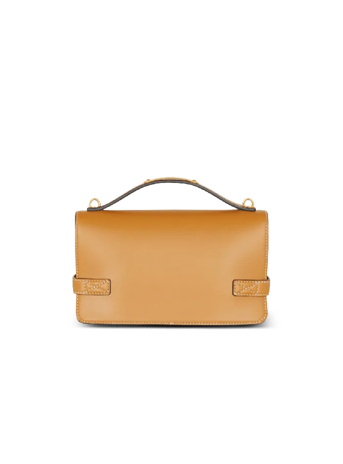 Balmain Handbags Women Smooth Leather BBuzz Shoulder 24 Bag Brown