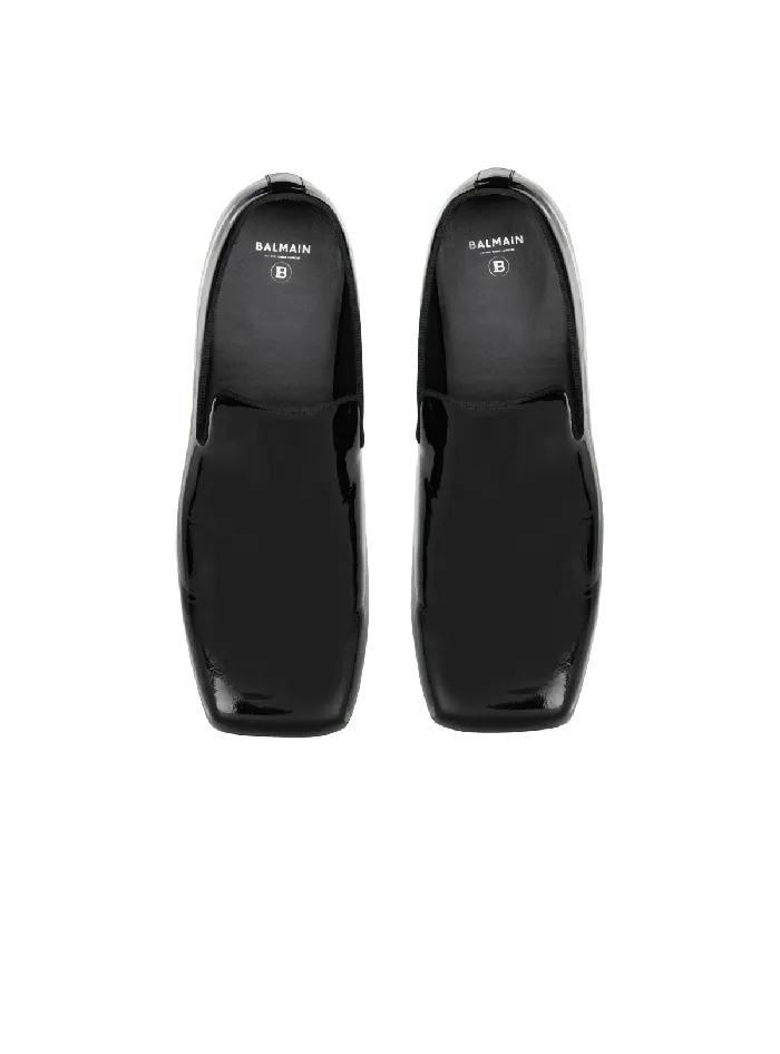 Balmain Loafers Men Eden Patent Leather Loafers Black