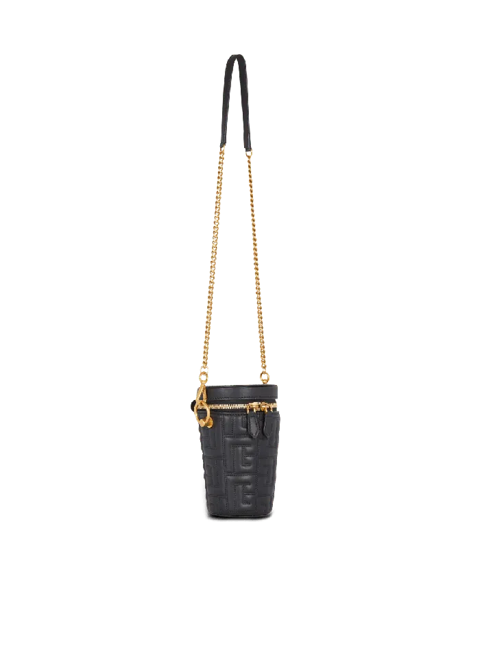 Balmain Small Leather Goods WomenMen 1945 Quilted Leather Minaudiegravere Bag Black