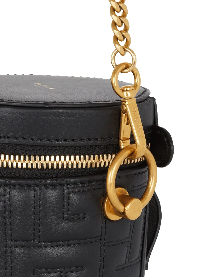 Balmain Small Leather Goods WomenMen 1945 Quilted Leather Minaudiegravere Bag Black