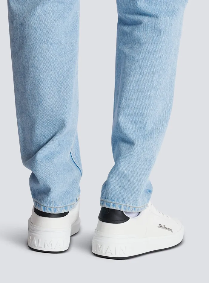 Balmain Sneakers Men Calfskin BCourt Sneakers With Logo White