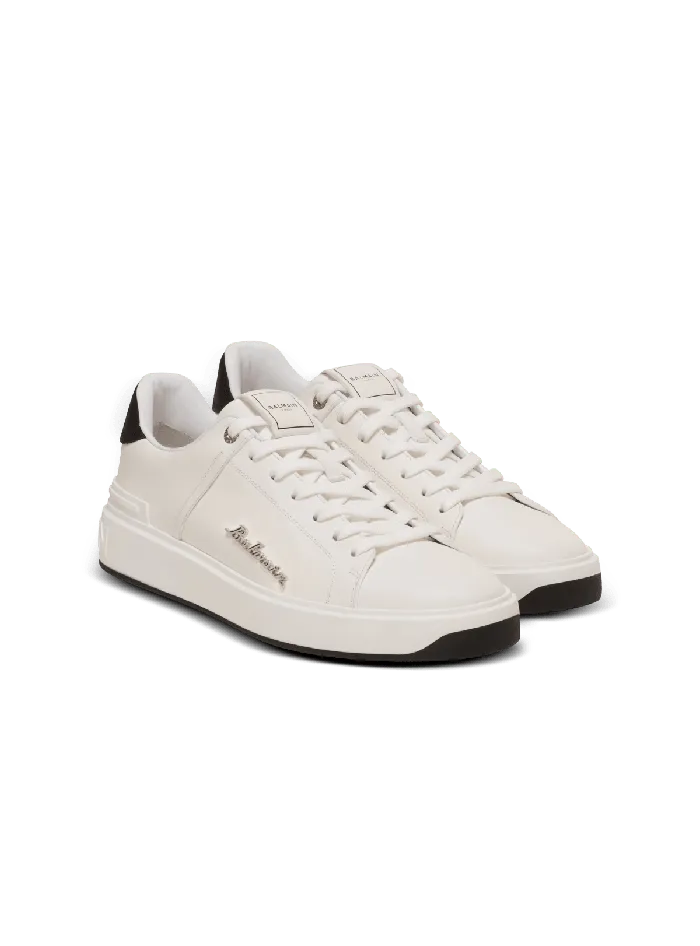 Balmain Sneakers Men Calfskin BCourt Sneakers With Logo White