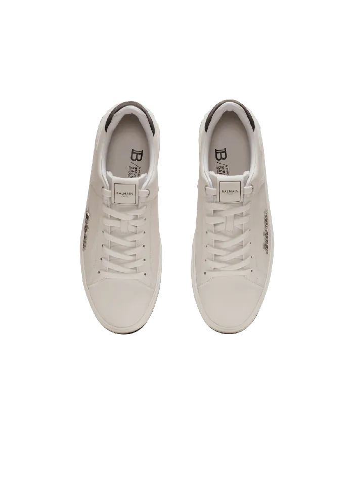 Balmain Sneakers Men Calfskin BCourt Sneakers With Logo White